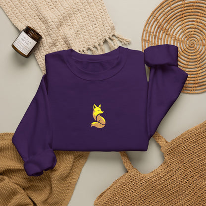 Woodland Fox Embroidered Crewneck Sweatshirt